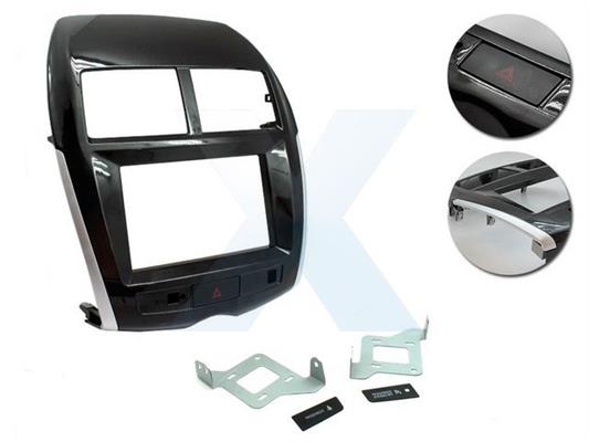 KIT PER SISTEMA DOPPIO DIN MITSUBISHI ASX '14> - Nero Lucido + H.S.