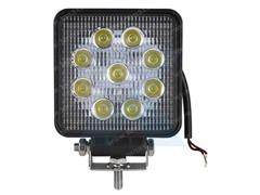 LAMPADA A LED DA LAVORO - QUADRATA - 9-30V, 27W, 1.800Lm x 9 LED