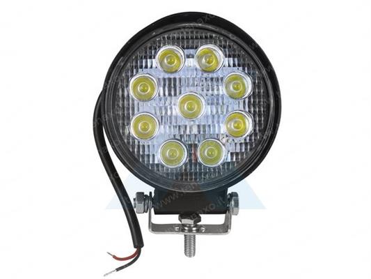 LAMPADA A LED DA LAVORO - ROTONDO - 9-30V, 27W, 1.800Lm x 9 LED