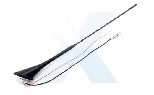 ANTENNA TETTO ATTACO 19mm - ASTA cm40 INC. 60° - AMPLIF.- DIN