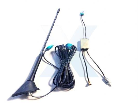 ANTENNA A TETTO 16V 40cm AM/FM+DAB SMB F. 90° CAVO L=450cm+Diplexer