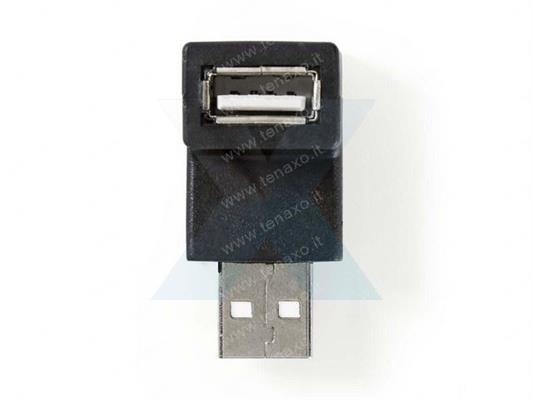 ADATTATORE USB 2.0 - MASCHIO/FEMMINA - CON ANGOLO A 90°