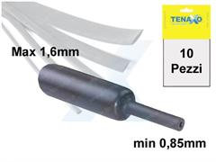 GUAINA TERMORESTRINGENTE Ø Max 1,6 - min. 0,85mm - NERA - 10pz 1mt