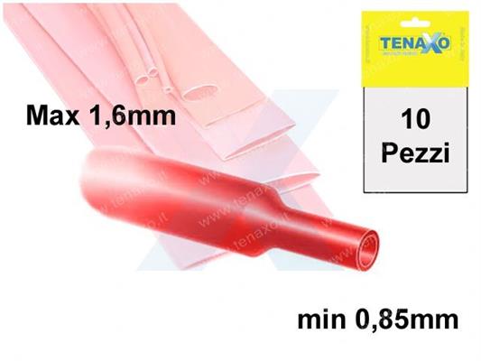 GUAINA TERMORESTRINGENTE Ø Max 1,6 - min. 0,85mm- ROSSA - 10pz 1mt