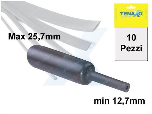 GUAINA TERMORESTRINGENTE Ø Max 25,7 - min. 12,7mm - NERO - 10pz 1mt