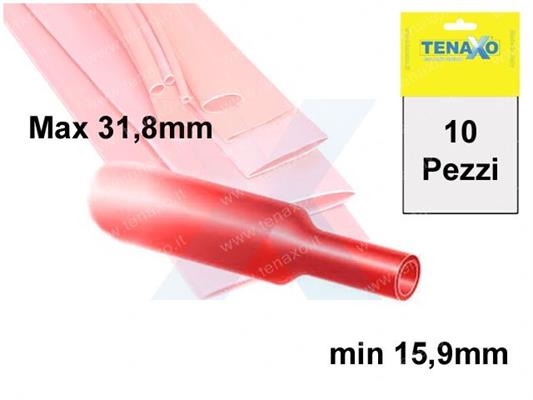 GUAINA TERMORESTRINGENTE Ø Max 31,8 - min. 15,9mm - ROSSA - 10pz 1mt