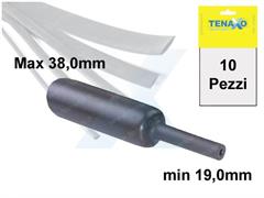 GUAINA TERMORESTRINGENTE Ø Max 38,0 - min. 19,0mm - NERA - 10pz 1mt