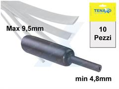 GUAINA TERMORESTRINGENTE Ø Max 9,5 - min. 4,8mm - NERA - 10pz 1mt