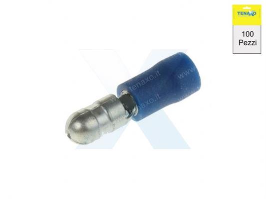 TERMINALE BULLET MASCHIO PASSO 5 - PREISOLATO BLU - CF 100pz