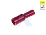 TERMINALE BULLET FEMMINA PASSO 3,86 - PREISOLATO ROSSO - CF 100pz