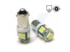 COPPIA DI LAMPADE LED - BA9S T4W A 5 LED SMD 9-32V BIANCO