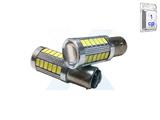 COPPIA DI LAMPADE 33 LED BIANCHI BAY15D 12V DOPPIO FILAMENTO P21/5W