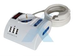 MULTIPRESA 3 POSTI + 3 USB - SPINA 16A