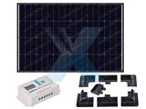 KIT FOTOVOLTAICO MONOCRISTAL 160W, REGOLATORE E SUPPORTI