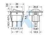 INTERRUTTORI ON/ON A BILANCIERE CIRCOLARI DA 2,8mm 6,5A - 5pz