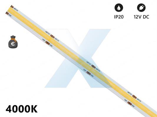 STRISCIA LED COB IP20 5m 4000K 12V 15W/m 1400lm/m