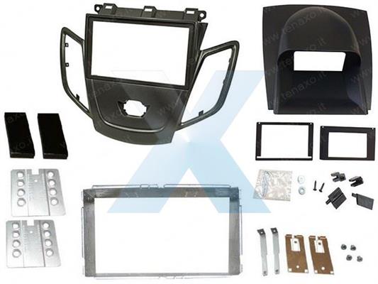 KIT PER SISTEMA DOPPIO DIN FORD FIESTA'08 - NERA + CUPOL. GRIGIO