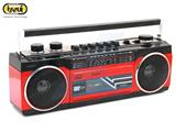 RADIO REGISTRATORE PORTATILE USB SD WIRELESS CASSETTA - ROSSO