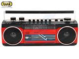 RADIO REGISTRATORE PORTATILE USB SD WIRELESS CASSETTA - ROSSO