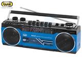 RADIO REGISTRATORE PORTATILE USB SD WIRELESS CASSETTA - BLU