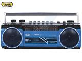 RADIO REGISTRATORE PORTATILE USB SD WIRELESS CASSETTA - BLU