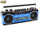 RADIO REGISTRATORE PORTATILE USB SD WIRELESS CASSETTA - BLU